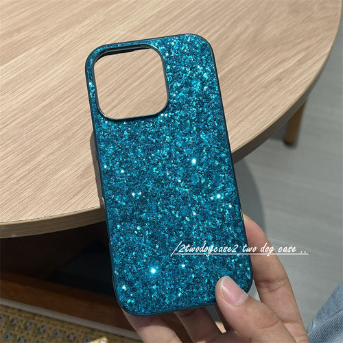 蓝色颗粒亮片闪闪奢华保护