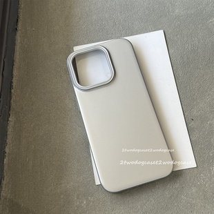 17喷漆肤感16e银白金属漆磨砂硬壳14Pro13pro大孔手机壳12promax11适用于12保护壳银白15pro银色壳情侣16pro