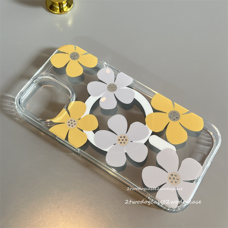 适用于苹果16pro黄白色花朵