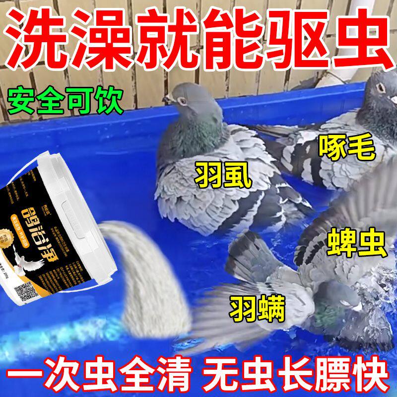 虫全净】鸽子驱虫专用洗澡体外驱虫除虱羽螨虫清洁止痒鸟用沐浴盐