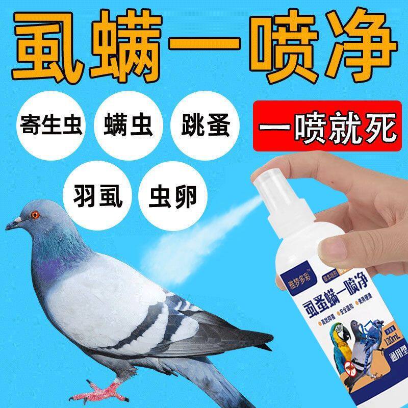鸽子鸟体外驱虫药常啄毛异常掉毛螨虫虱子跳蚤一喷虱螨净清洁羽毛