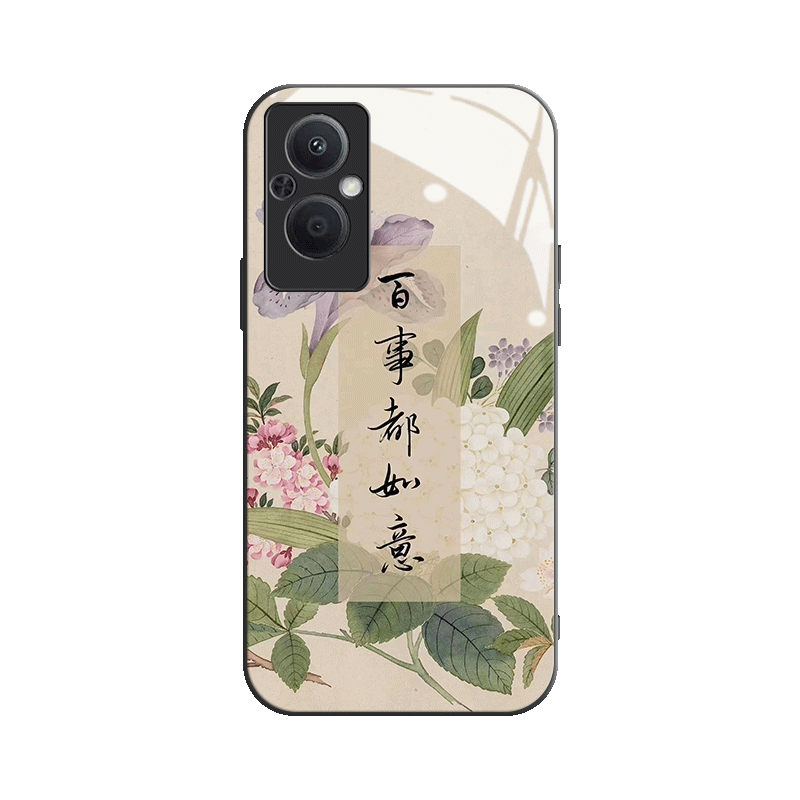 荷花玻璃壳送膜oppo系列全包