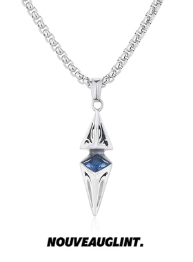 NG星芒菱形锆石几何钛钢吊坠项链