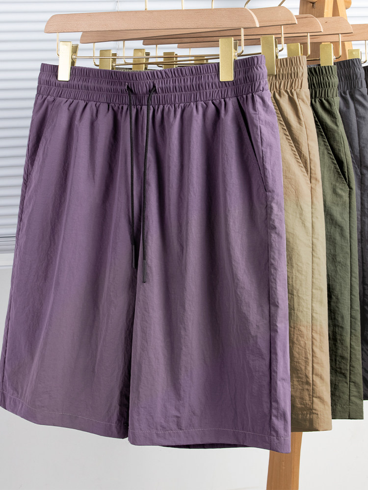 GENIO LAMODE UME PURPLE ATHLETIC SHORTS MENS 2024 SUMMER PLUS SIZE LOOSE CASUAL MOUNTAIN CROPPED PANTS TIDE