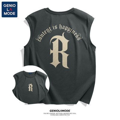 GenioLamode美式重磅纯棉背心男