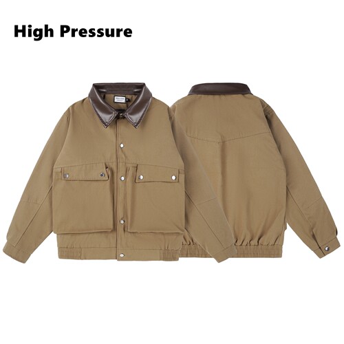 High Pressure巴恩风复古工装外套春秋美式夹克宽松设计感上衣