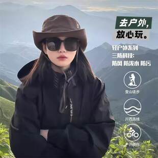 女版三合一冲锋衣松弛感穿搭秋冬季户外硬壳女防风防水外套抓绒内