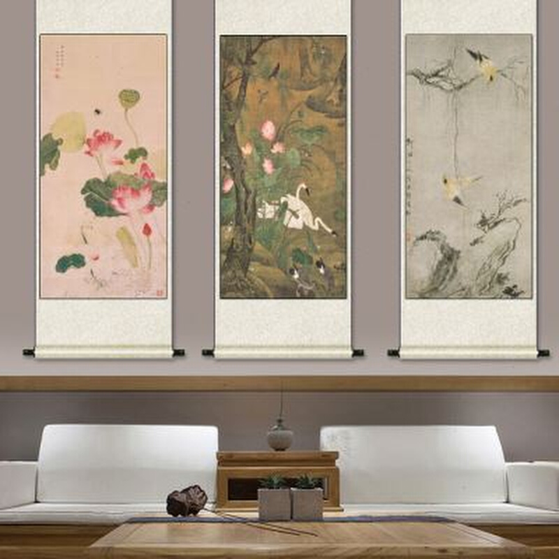 明文徵明携琴访友图绿荫草堂名家字画仿古卷轴画办公室山水花鸟画