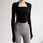 秋柔软亲肤莫代尔包肩显瘦舞蹈服女长袖 古典舞现代舞芭蕾舞练功服