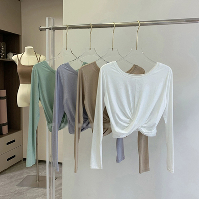 茉茵诗2023年拼接运动瑜伽服上衣