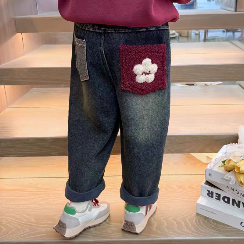 女童加绒牛仔裤冬季一体绒儿童加厚裤子休闲冬装宝宝外穿洋气潮童