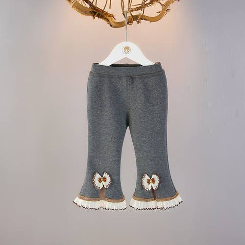 2025冬季女宝宝洋气保暖打底裤舒适喇叭裤子女童加绒冬装长裤