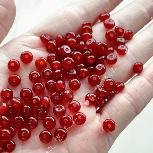 天然红玛瑙隔片3 6mm配件串珠diy文玩手串垫片配饰算盘珠扁隔珠