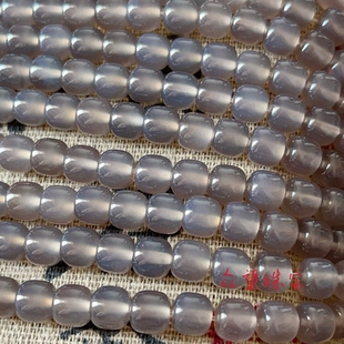 约6.5 7.5mm天然烟灰玛瑙老型散珠串珠diy手链耳环项链饰品配件