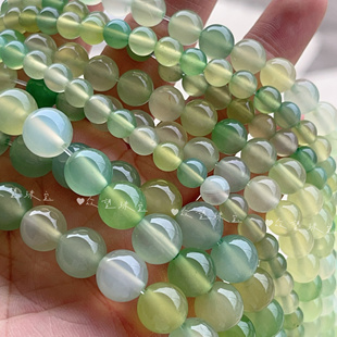 天然玛瑙加色圆珠  葡萄绿苹果绿玛瑙珠手串饰品配件项链手链DIY