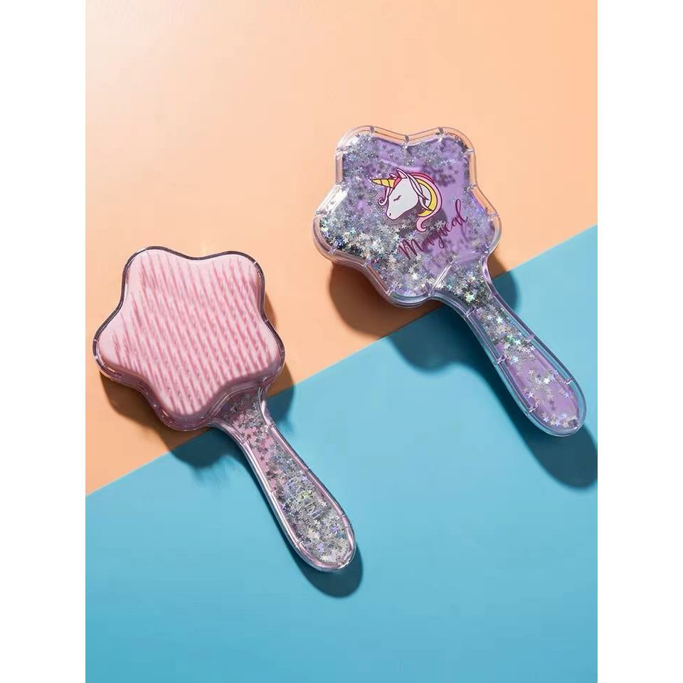 新款卡通流沙梳子亮片泡沫美发气