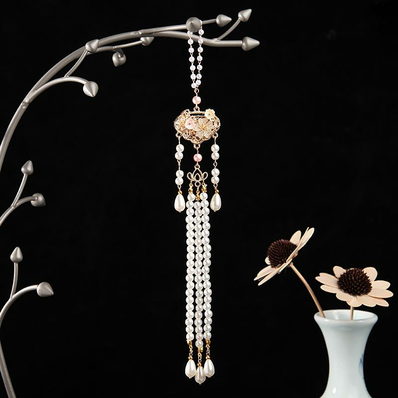 旗袍压襟扣穗珠流苏挂件棉麻袍子