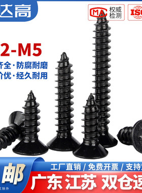 黑色304不锈钢GB846十字沉头自攻螺丝钉平头螺丝螺钉M2M2.6M3M4M5