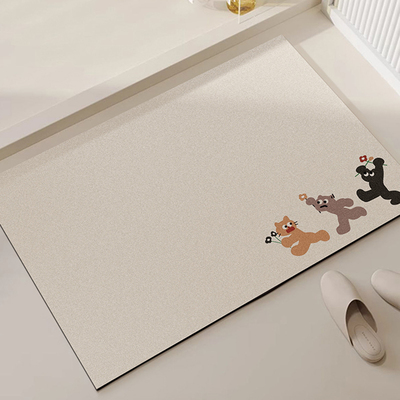 浴室地垫软硅藻泥吸水垫卫生间防滑速干地铺垫易打理洗手间脚垫子