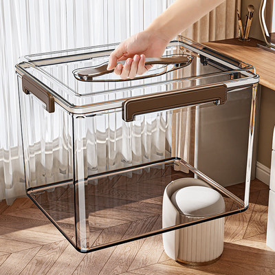 透明塑料大容量密封手提收纳箱