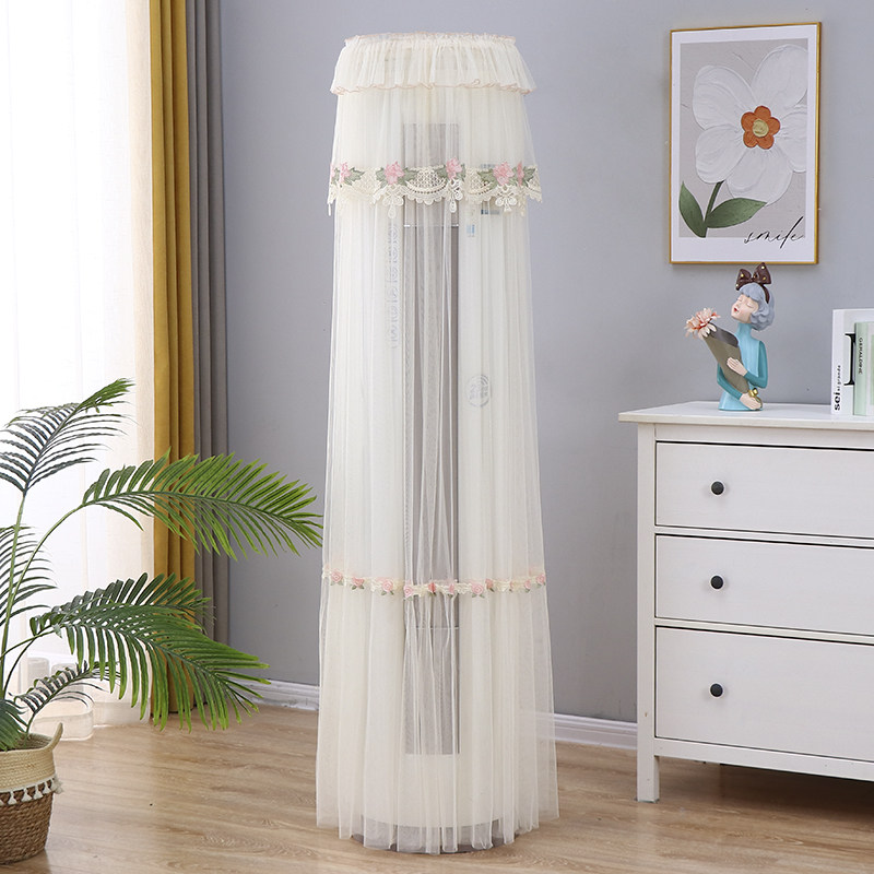 立地式空调挡风帘公主风防直吹新款防尘罩圆柱形开 机不取客厅法