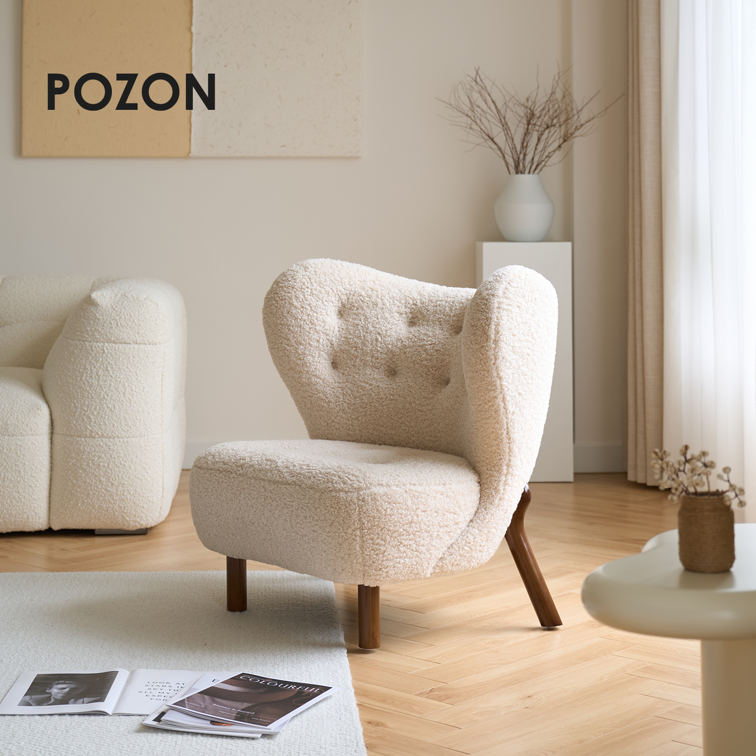 丹麦设计师小佩特拉奶油风休闲椅