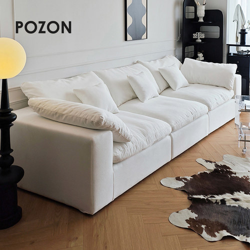 客厅组合家用奶油羽绒棉麻云沙发