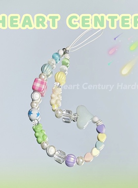 噗哧噗哧-心世纪原创可爱串珠手机链手机挂件ccd相机链手机挂链