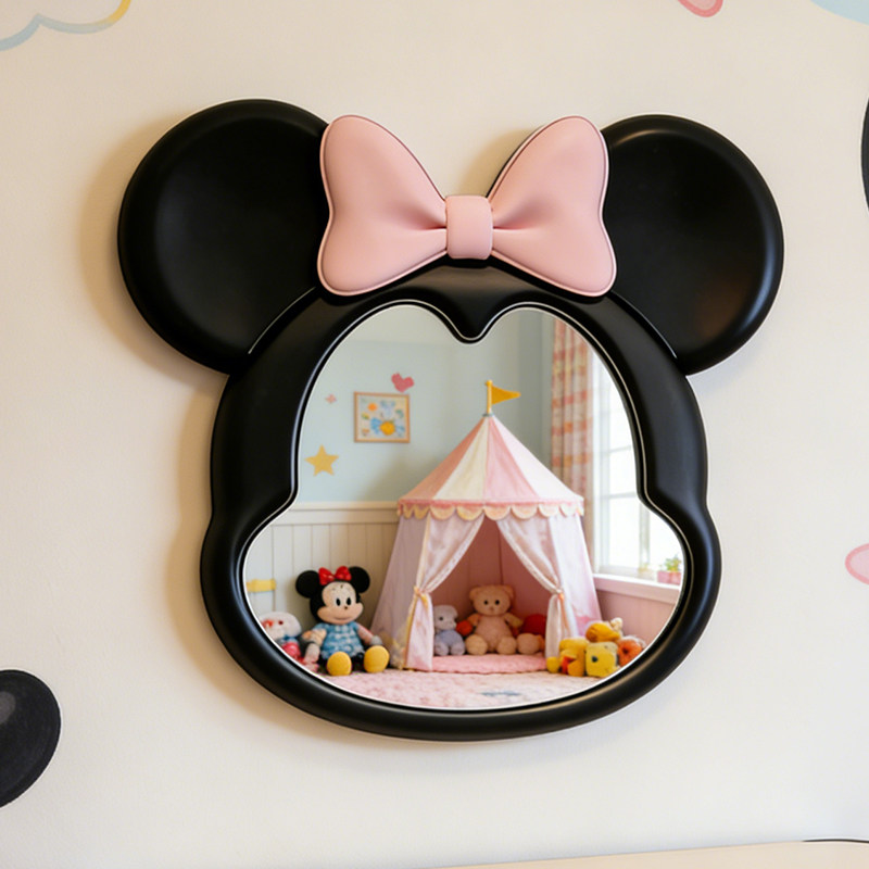 米妮装饰镜法式可爱梳妆镜创意艺术造型浴室镜不规则卧室壁挂镜子