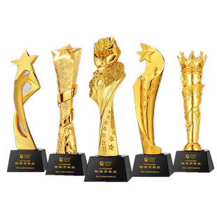 水晶奖杯定制创意树脂五角星大拇指优秀员工颁奖刻字定做比赛奖杯