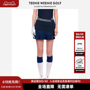 TeenieWeenieGolf小熊高尔夫女装 A字半身裙碎褶拼接防晒短裙春装