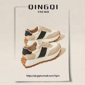 华夫阿甘鞋女2023年春季新款欧洲站厚底休闲运动百搭舒服老爹鞋潮