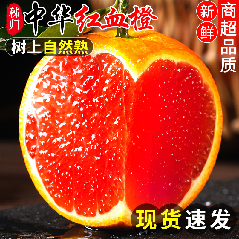中华红血橙秭归湖北新鲜应季时令水果手选榨汁大脐果橙子整箱包邮
