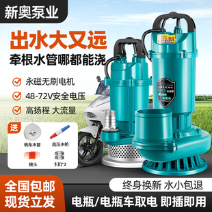 无刷直流潜水泵高扬程大流量48V60V72伏通用电动电瓶车抽水泵抽水