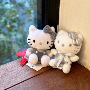 银色限定kitty挂件kt猫包包挂饰钥匙扣可爱毛绒玩偶公仔闺蜜礼物