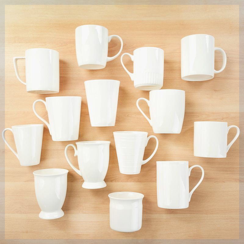 纯白色骨瓷创意陶瓷杯子家用定制办公简约咖啡马克杯喝水奶杯水杯