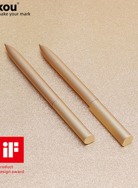 IF设计大奖 三口JZ7转动金属签字笔刻字私人定制金属笔杆中性笔高颜值ins风黑色0.5书写笔男女士商务办公文具