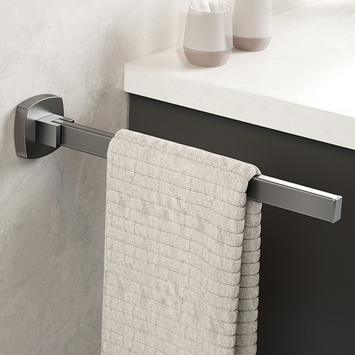 创意极简免打孔可折叠毛巾架单杆