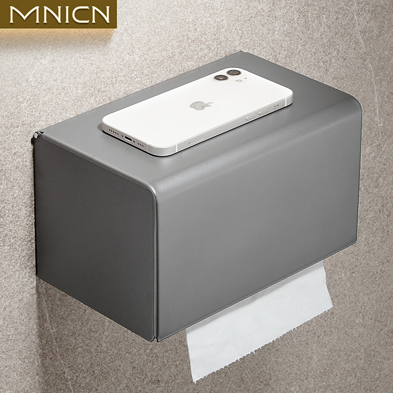 卫生间纸巾盒枪灰厕所防水不锈钢