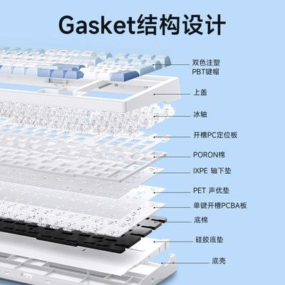 MCHOSE迈从G98客制化机械键盘gasket结构三模全键热插拔电竞游戏