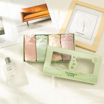 大码条装棉档内裤女板蓝根蕾丝