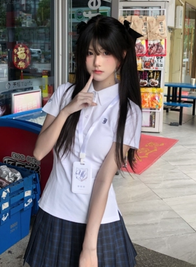 一坨羊/原创星迹中POLO衫jk制服日系校供学生收腰短袖t恤上衣女夏
