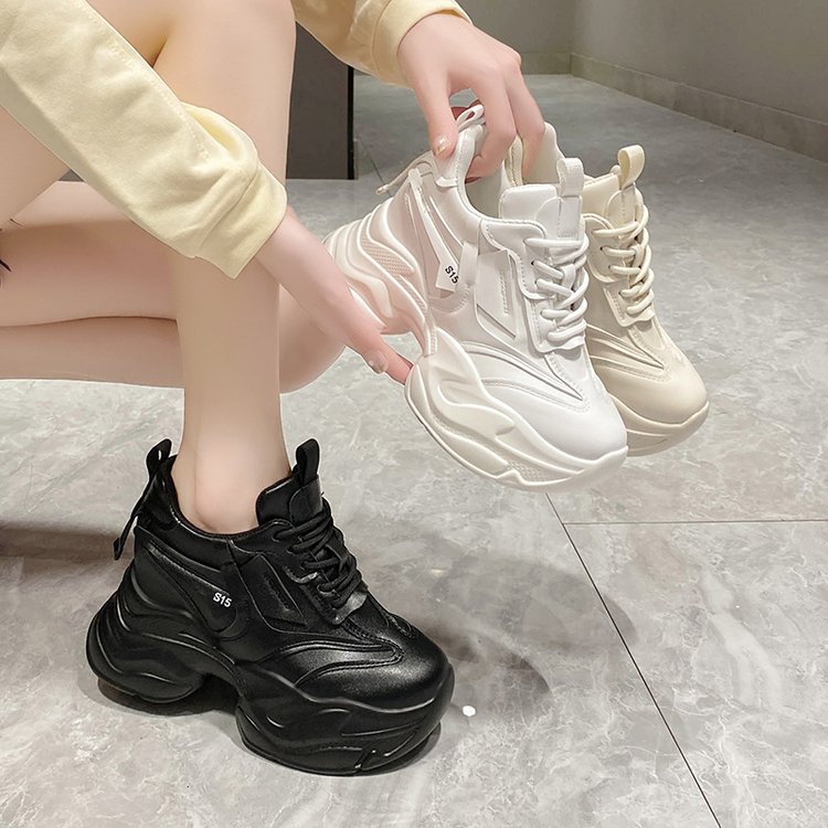 青年少女孩高跟网布运动鞋春秋鞋