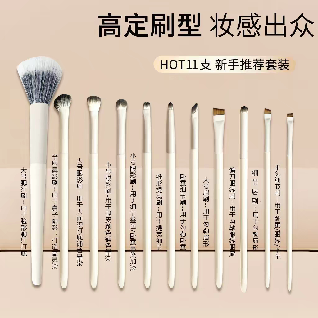 化妆刷眼妆修容晕染刀锋刷子腮红云瓷套装全套初学眼影眼线鼻影刷
