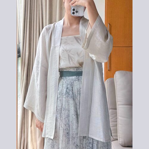 日常明制汉服短衫 仿文物窄袖合领衫仿黄昇宋制折领衫天丝麻多色