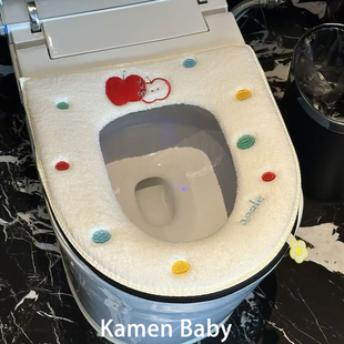 家用冬季毛绒马桶坐垫加厚可爱卡通四季通用马桶垫子坐便器垫圈套