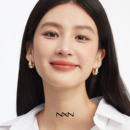 独特漂亮金色锆石水滴耳环圈圈2025新款 女人味小众高级设计感 爆款