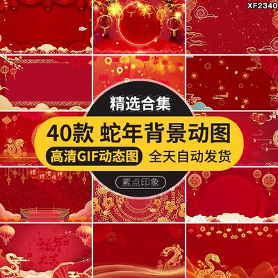 2025蛇年红色喜庆传统春节日新年过年ppt插图gif动图动态视频素材