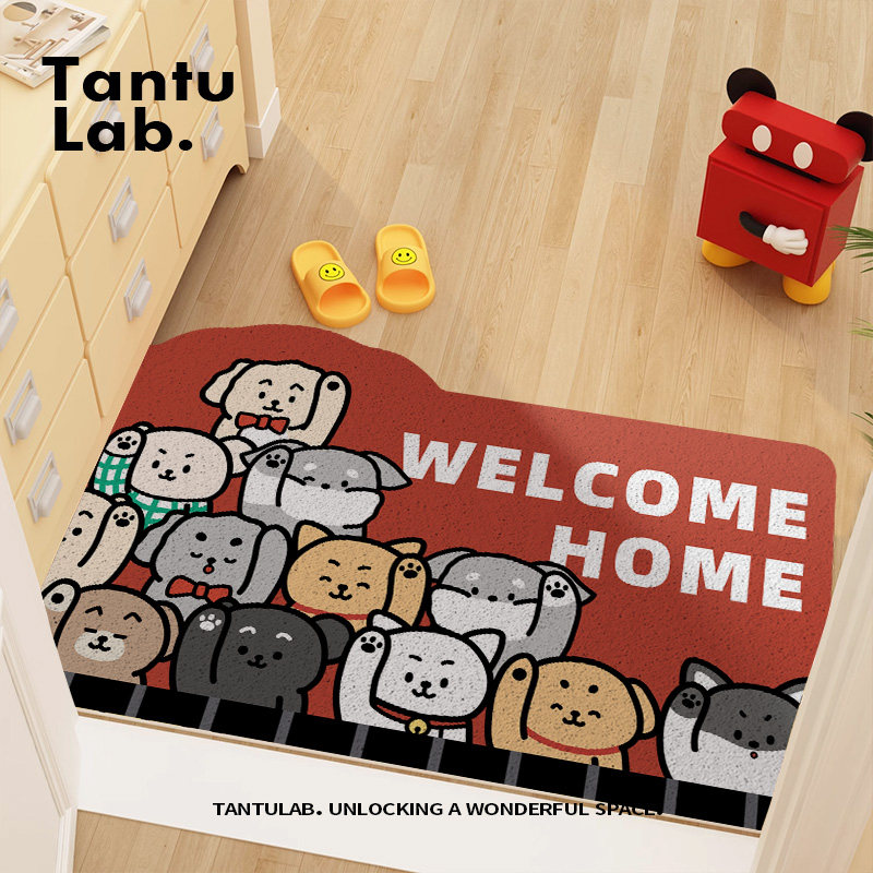 卡通入户门地垫进门丝圈脚垫家用门厅玄关防滑地毯可裁剪门口垫子,居家布艺,入户地垫,淘宝优惠券,粉丝福利购,淘宝优惠卷