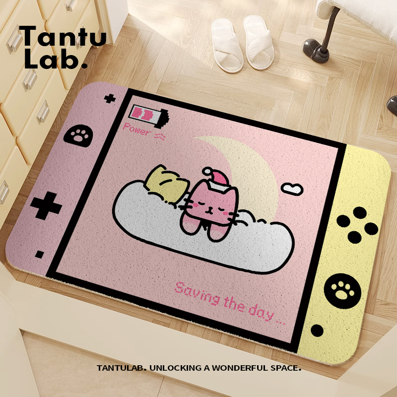 卡通入户门地垫进门丝圈脚垫家用门厅玄关防滑地毯可裁剪门口垫子